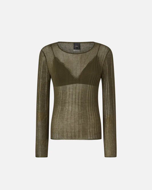 PINKO Maglia semitrasparente a costine