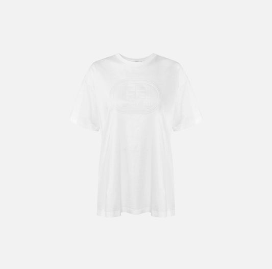 ELISABETTA FRANCHI T-shirt in jersey con logo embossed