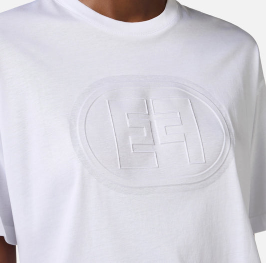 ELISABETTA FRANCHI T-shirt in jersey con logo embossed